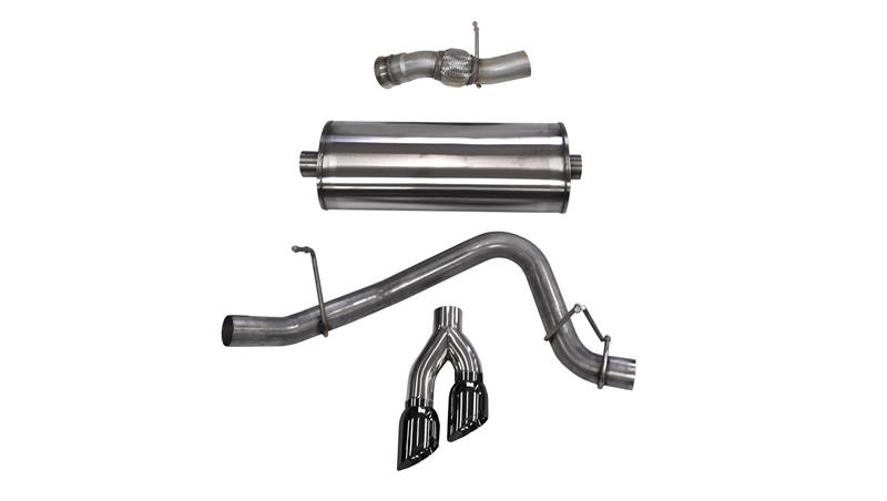 GMC Yukon Denali Performance Exhaust - Single Side Exit - CORSA Performance - Cat Back - Polished Black - `15-`20